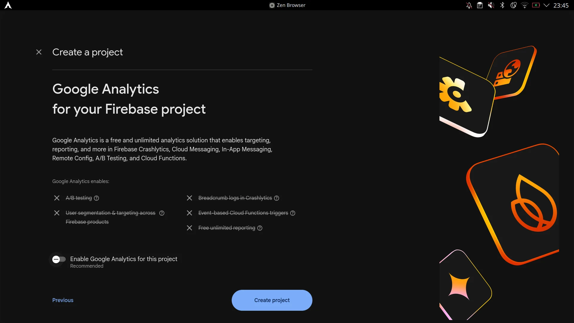 Google Analytics option