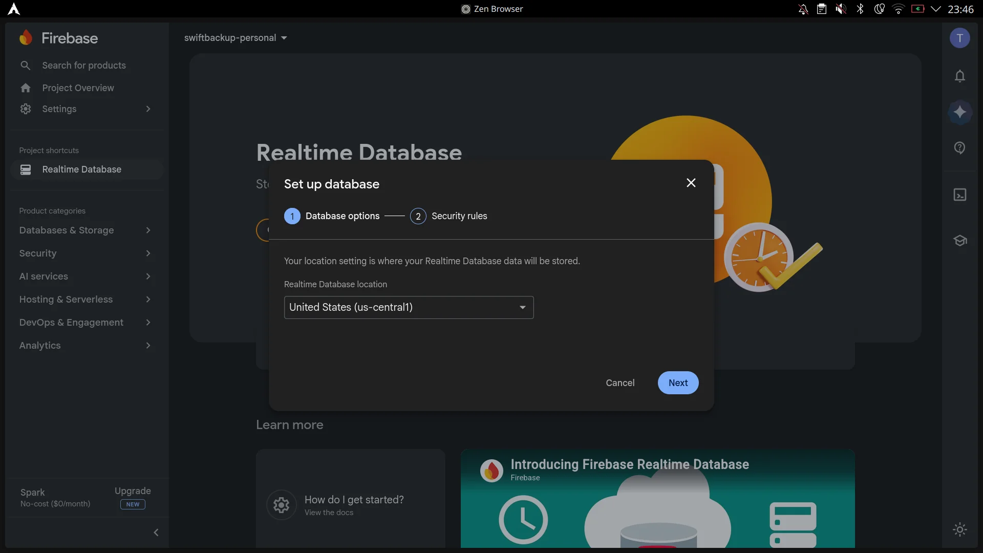 Select Database Location