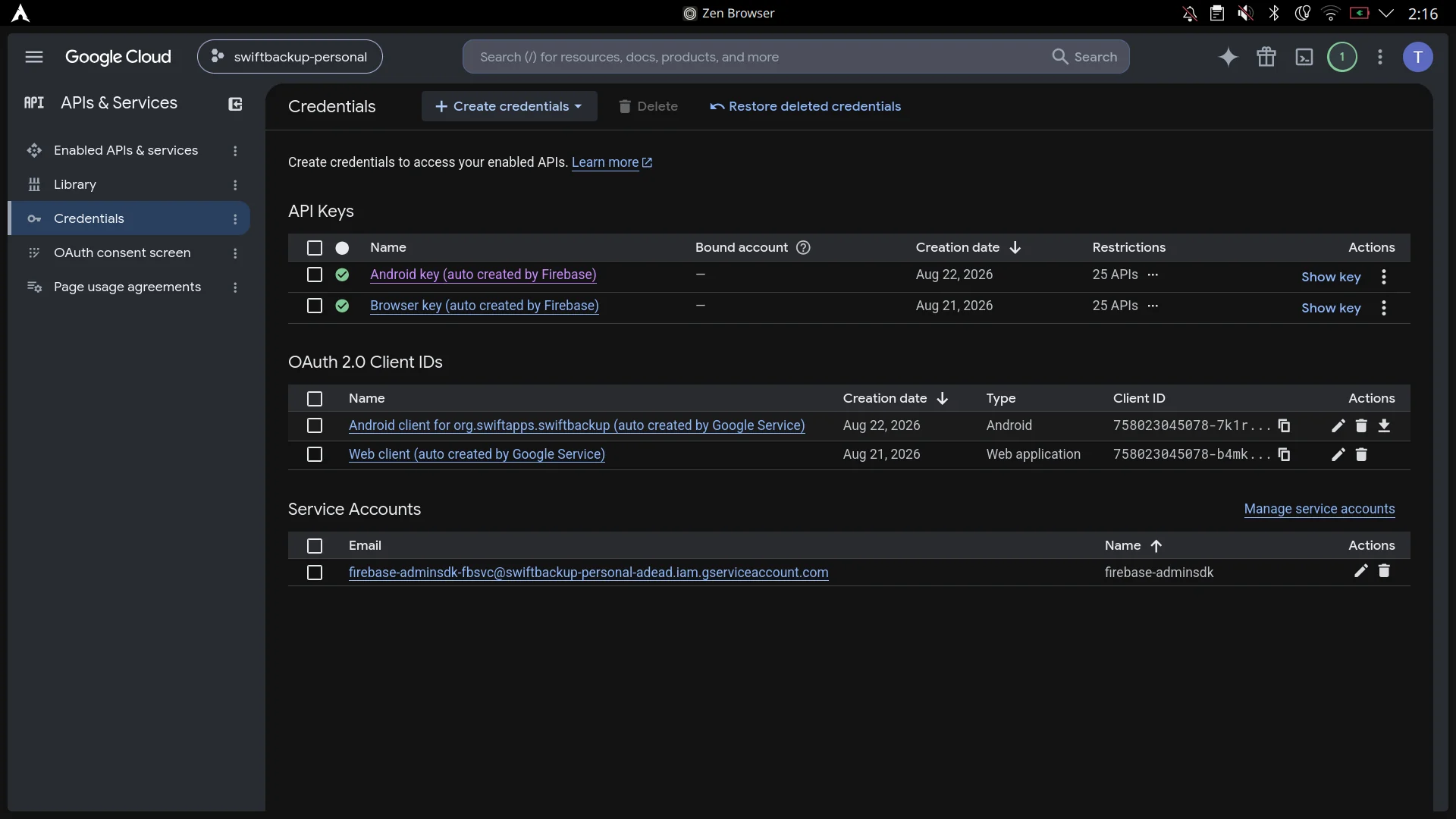Edit Android OAuth Client