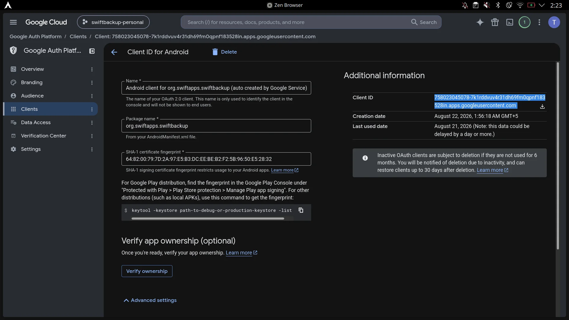 Copy Client ID