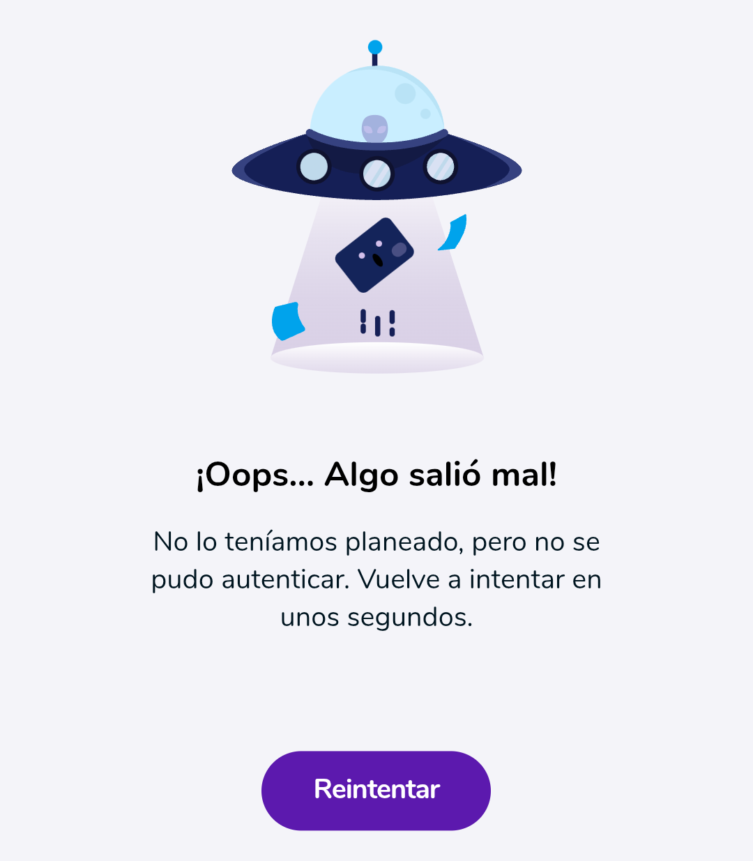 Algo salió mal screen