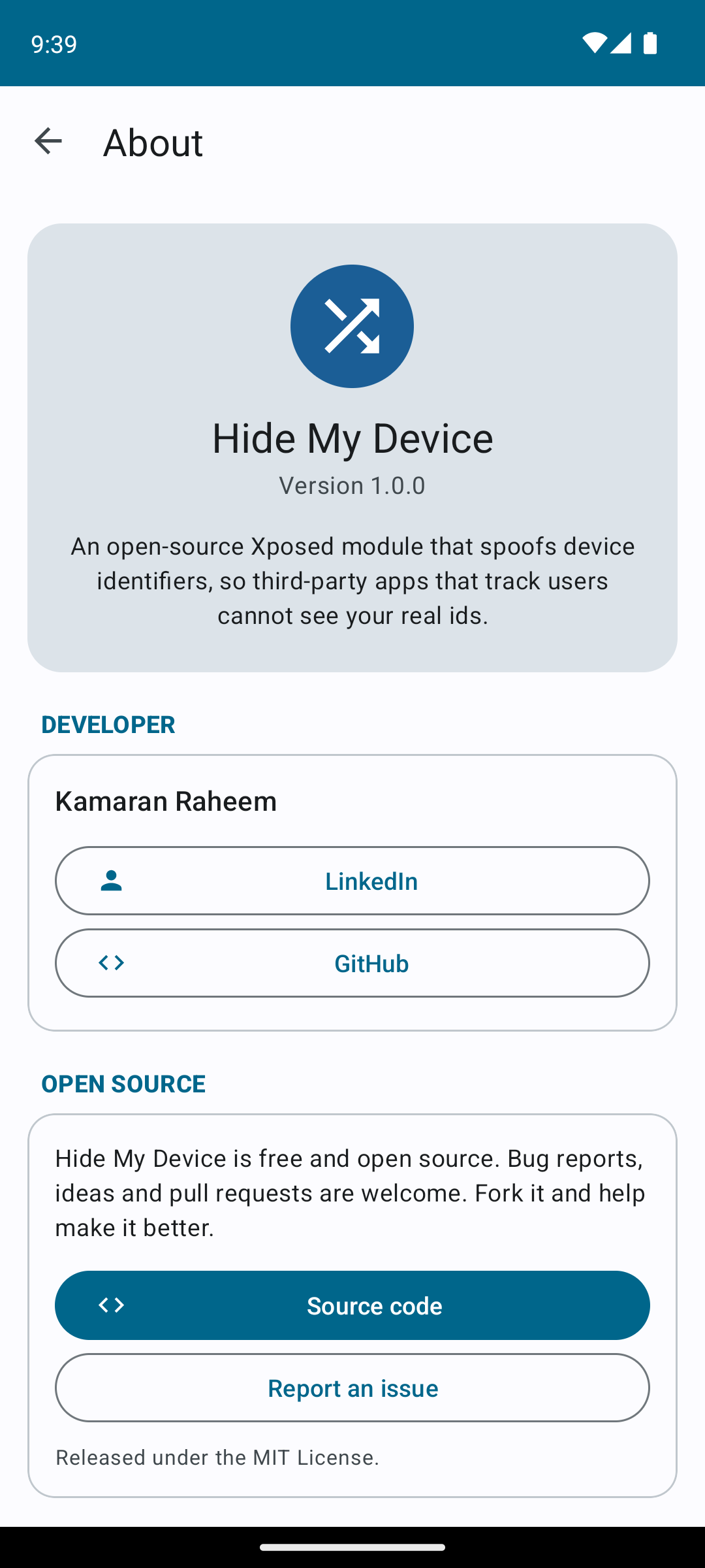 About screen
